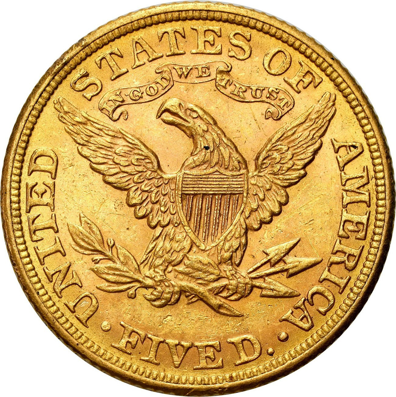 USA. Złote 5 dolarów Liberty 1881 Filadelfia